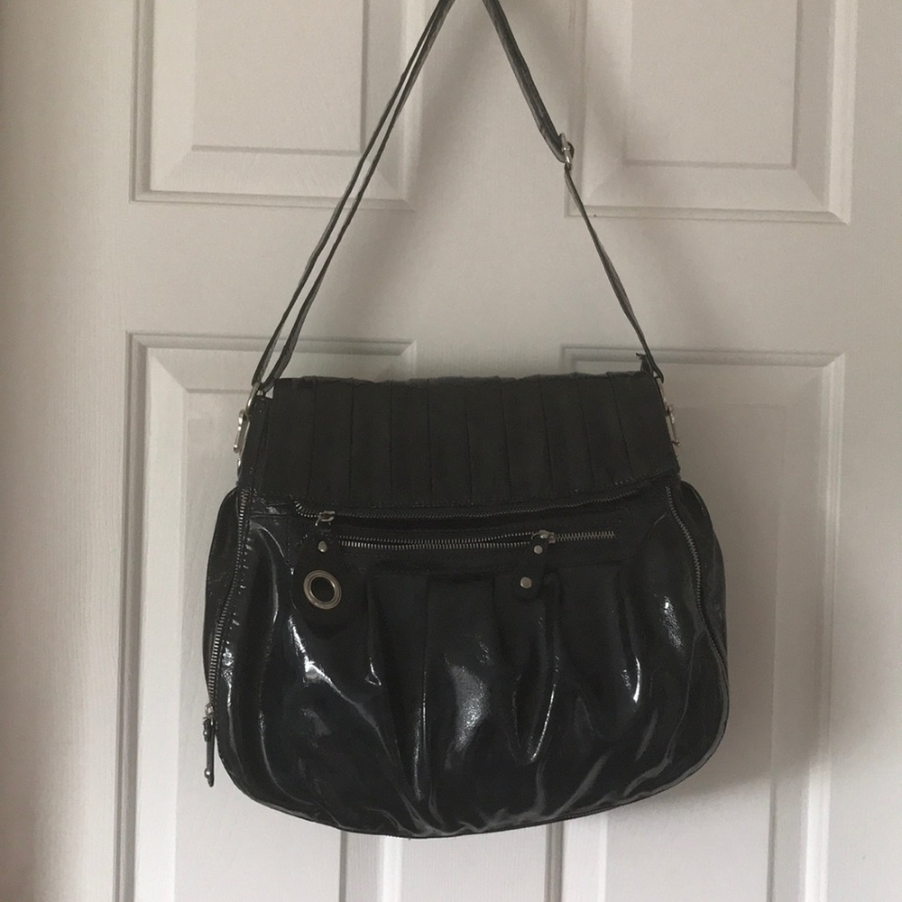 Dark Blue Patent Chinese Laundry Bag